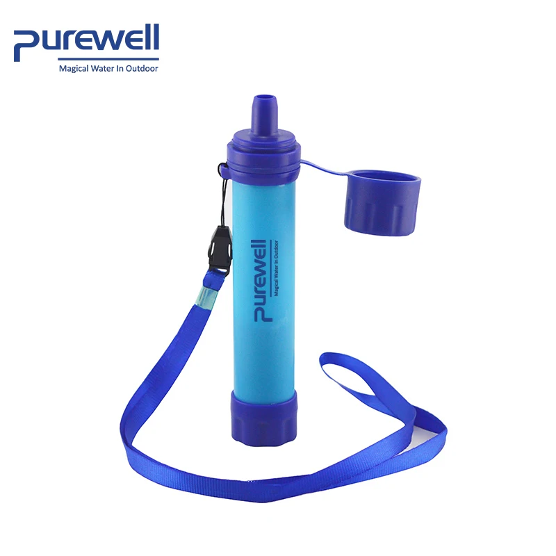 Produces Clean Pure Safe Water Emergency Survival Outdoor Tool Leezo Personal Water Filter Straw Purifier Straw Water Filter Purifier Filtration Straw with Whistle Compass,Mirror