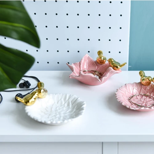 Керамический держатель для кольца декоративная тарелка-органайзер тарелка украшений в виде птиц