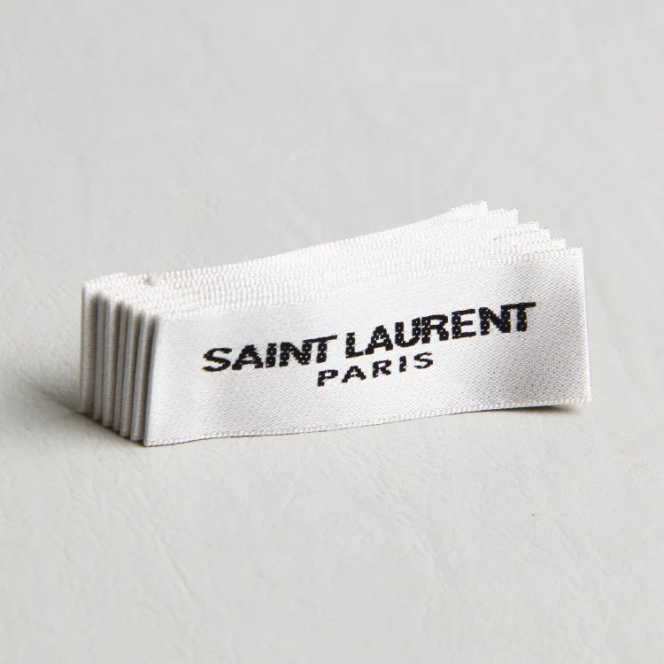 Free Design Service Folded or Flat Sewing Neck Label Personalized Clothing Garment Tags Satin Woven Labels Custom
