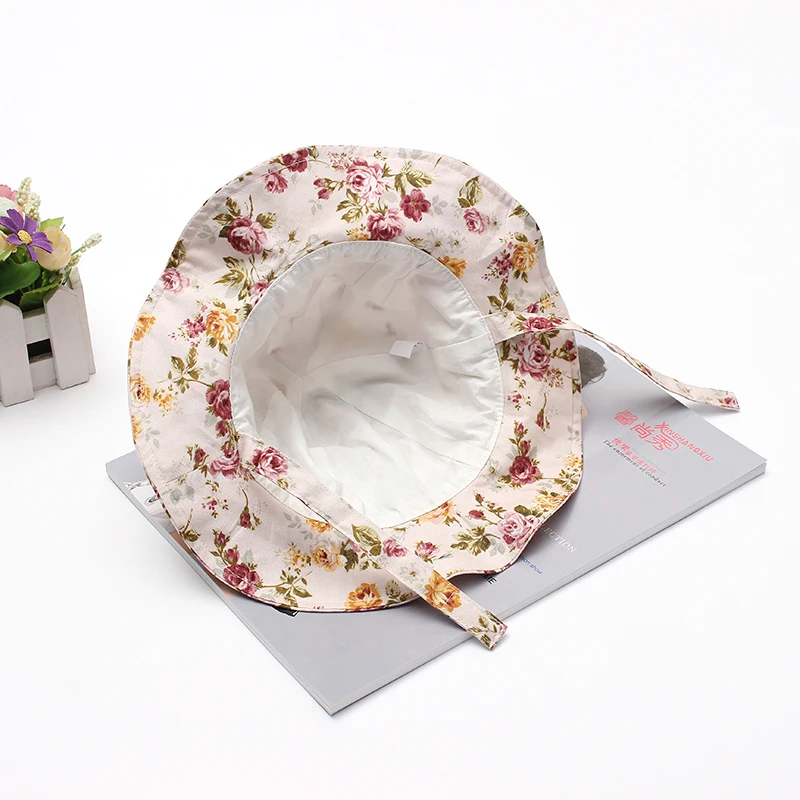 Летние 2019 новые модные детские шапки из хлопка с цветочным принтом Детские Солнцезащитные шапки
