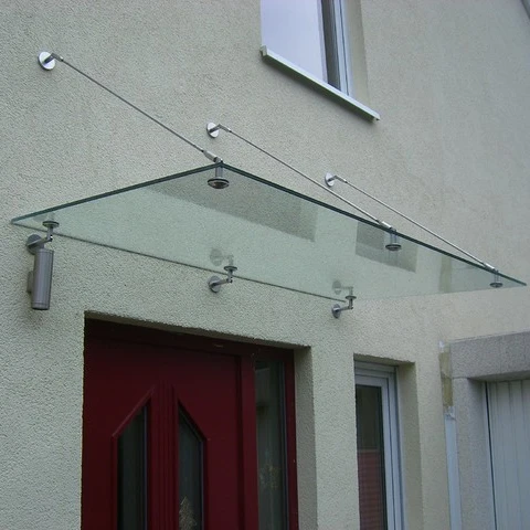 五星级酒店项目解决方案304不锈钢支架玻璃雨棚 - buy glass canopy