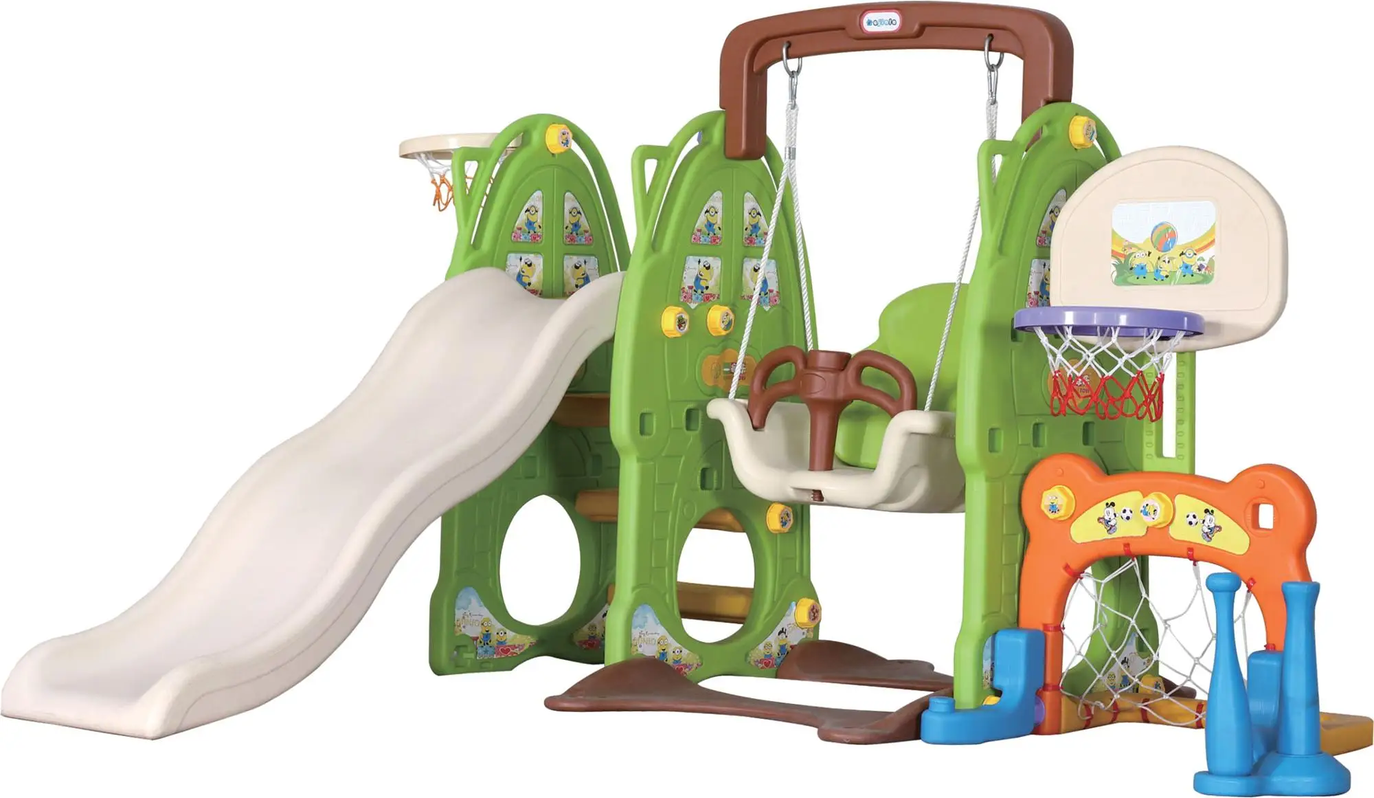 Swings Slide Set Playground Garden Playhouse Small Plastic Outdoor For Kids Toddlers Colorful 2
