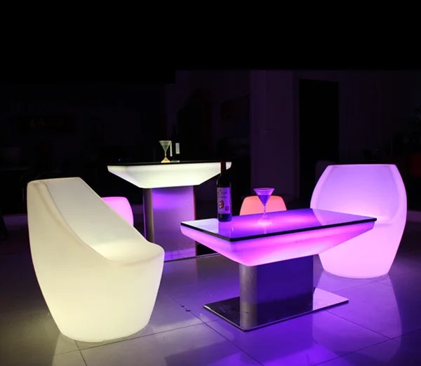 Glowing Luminous Illuminated Led Table And Chair Set Outdoor
