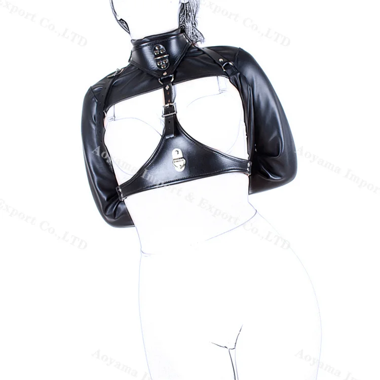 black sexy bondage fetish bdsm hand restraints arm binder adult