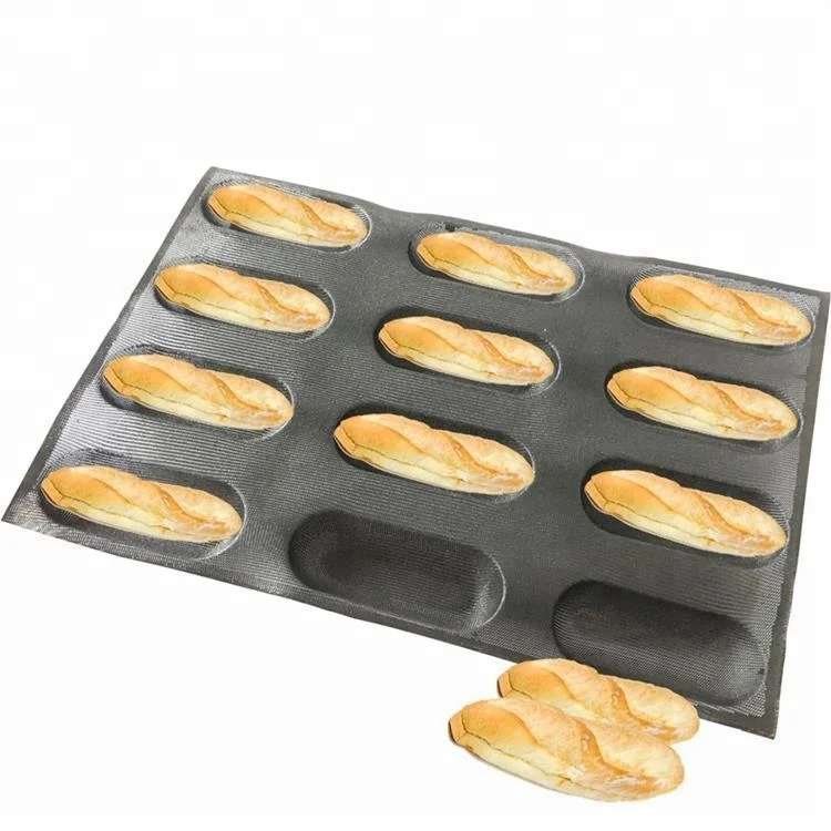 Silicone Baby Sandwich Forms Hot Dog Bread Molds Eclair Sheets Non Stick  Bakery Trays Half Sub Roll Baking Sheets 12 Caves