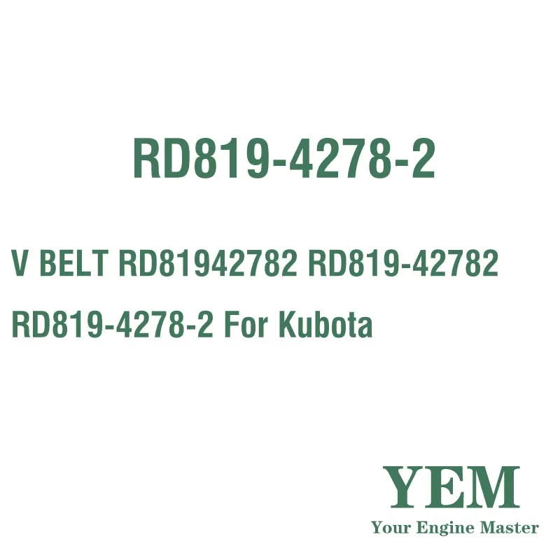 V BELT RD81942782 RD819-42782 RD819-4278-2 for Kubota