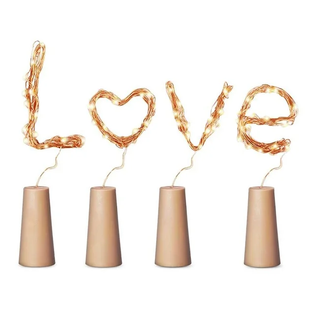 2m 20 LED Starry Firefly Wire Wine Bottle Cork String Lights Vase Decorate Cork Lights