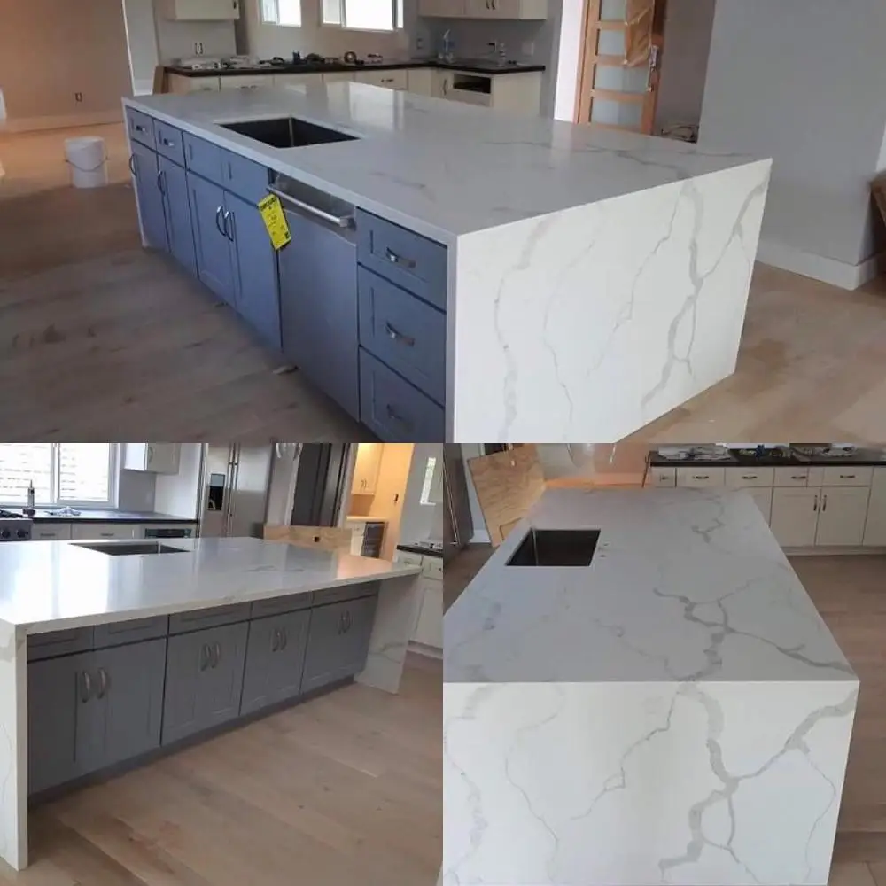 Artificial 3cm Countertop Calacatta Engineered Stone Calacatta Quartz Stone Price
