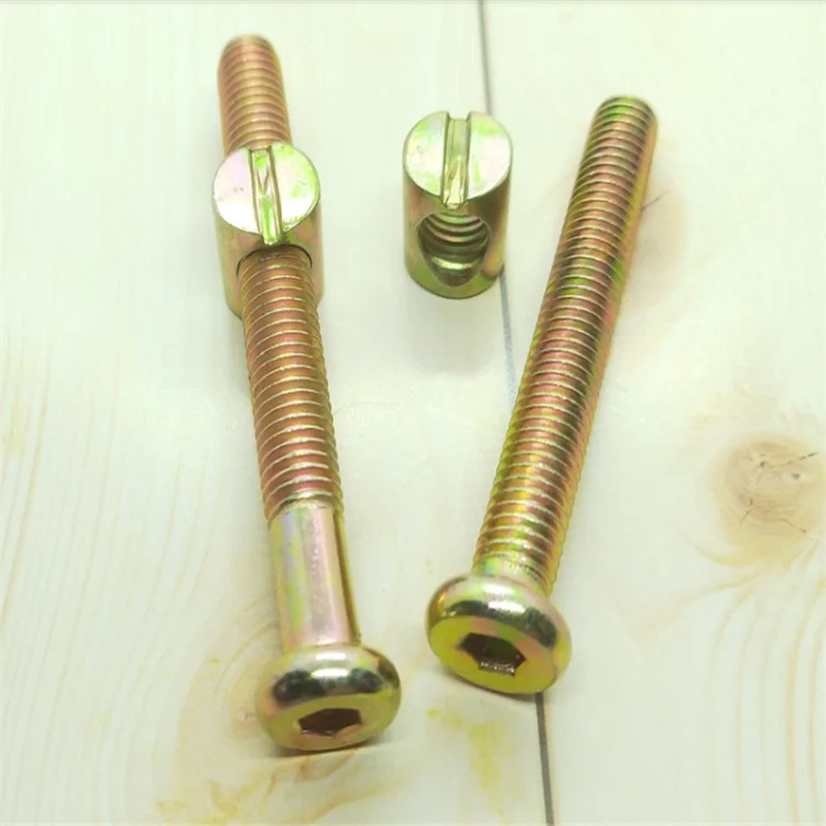 Zinc Plated Hex Drive Socket Cap Furniture Barrel Screws Bolt Nuts Assortment Kit for Furniture Cots Beds Crib