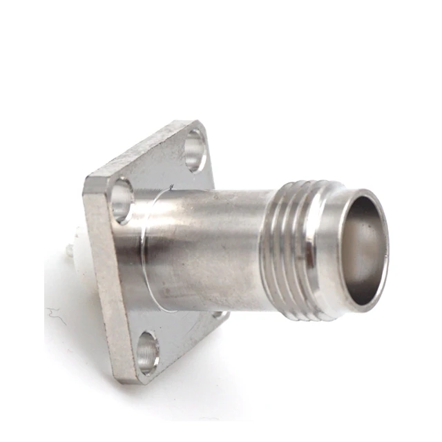 RF Coaxial TNC Female Panel Mount Connector 4 Holes 1 Pin Brass Custom Solder Pot Terminal Solder Flange RF Connector