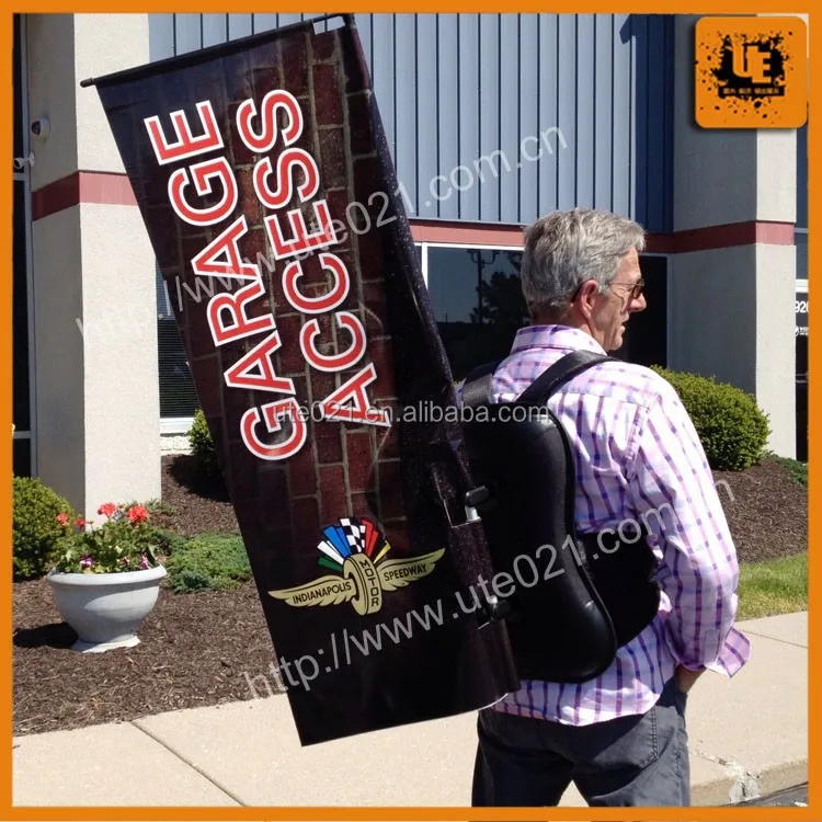 Пользовательский наружный рекламный маркетинг уличный рюкзак флаг и