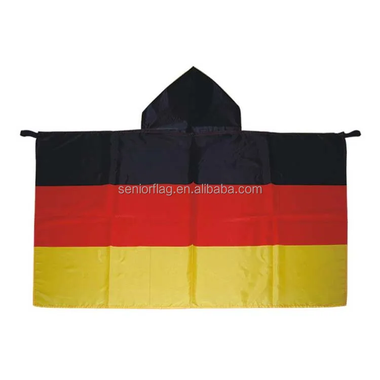 Hot promotional Custom printing waterproof popular football fans 3x5ft Germany national flag cape