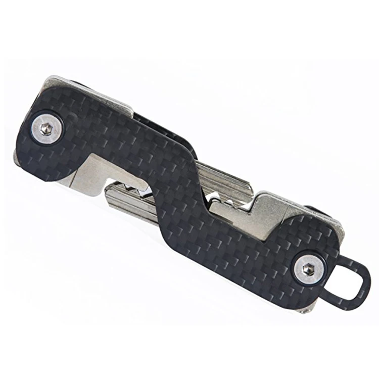 Smart Key Holder Porte-clés fibre de carbone Poche Organisateur gouvernante multi clé h3 