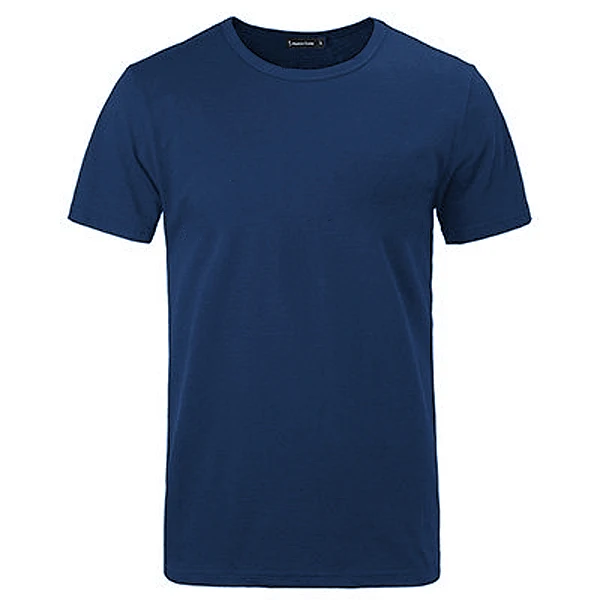 New Men's Basic Plain Tee T Shirt Crew Neck Shirt Solid Color Cotton T ...