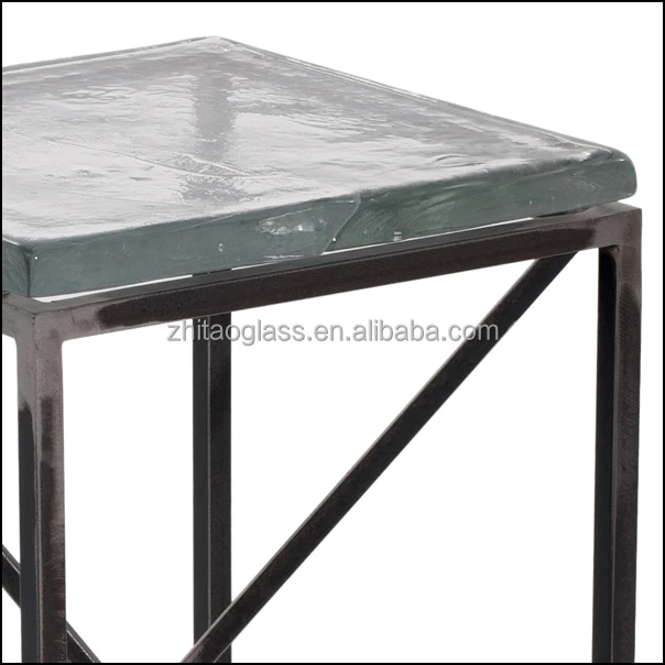Art Cast Glass Side Table Set Glass Top