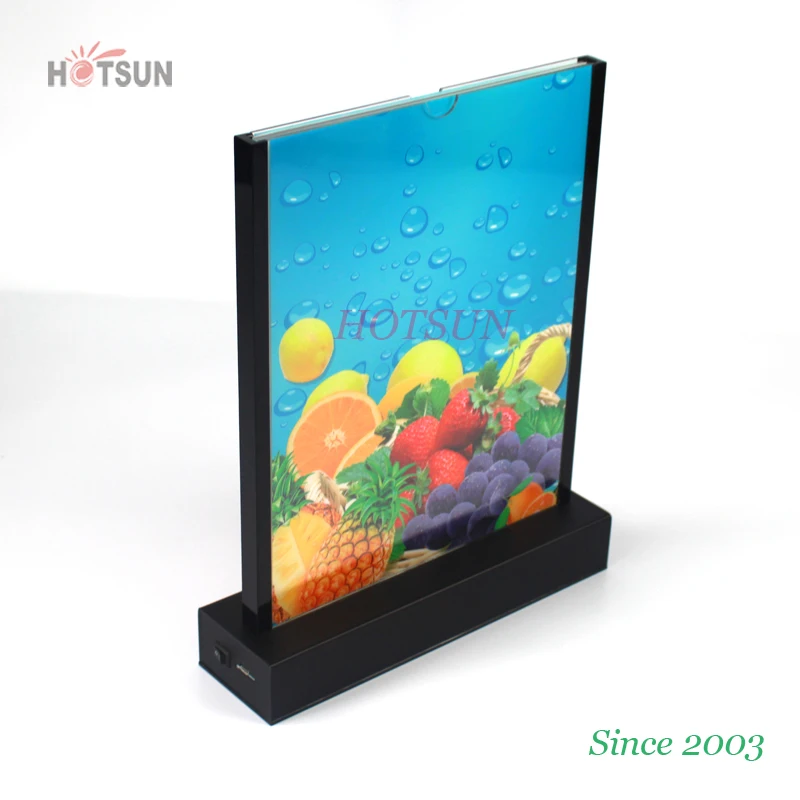 Light up Menu Holder A4 A5 Rechargeable BLACK Menu Led Acrylic Table Tent