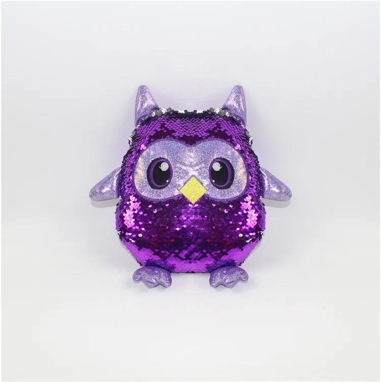 sequin owl pillow