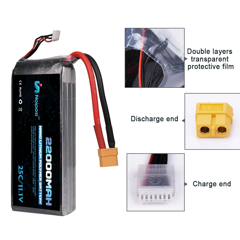 22ah Lithium 11.1v 3s 22000mah Lipo Battery Pack 25c For Rc Model - Buy ...