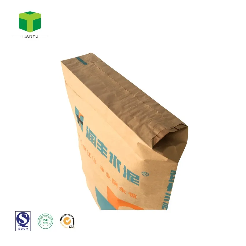 OEM 3 plis 50kg sac de papier kraft de soupape de sac de ciment