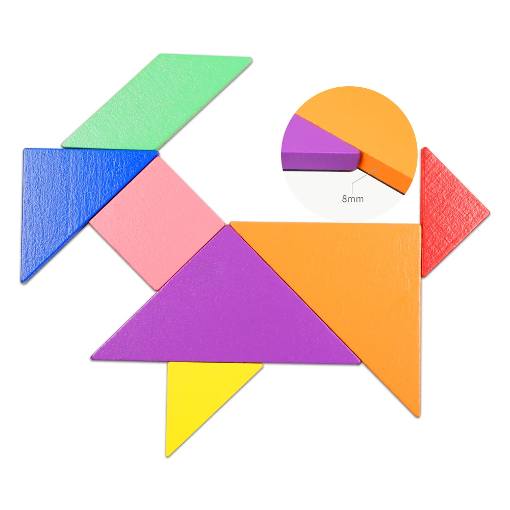 Eco-friendly Magnetic Wooden Tangram Puzzle Game For Kids Oem/odm