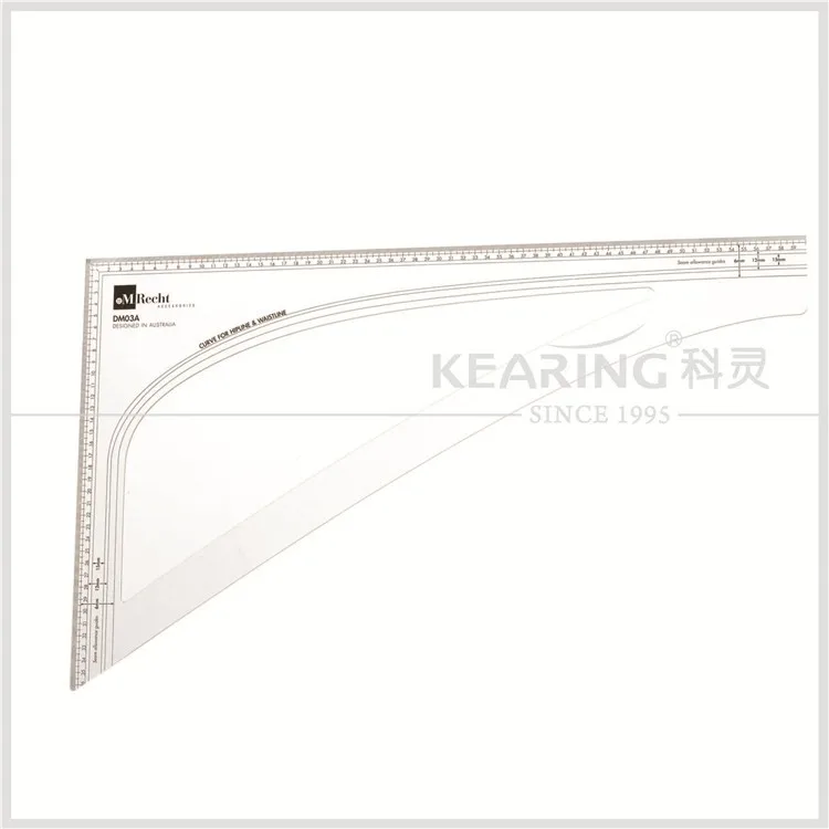 Kearing OEM Plastic Set square Scales / Sew Scale Ruler 1: 3,plastic Transparent Triangle Scale Ruler # DM20