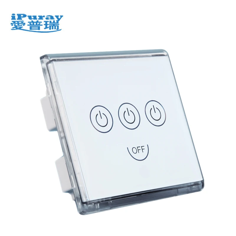
Европейский сенсорный экран Выключатель света 3 gang времени задержки отключения переключатель для умного дома 220V 