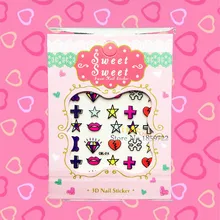 1PC Hot 3D Pentagram Nail Art Water Transfer Stickers Star Cross Design Nail Sticker Decals DIY
