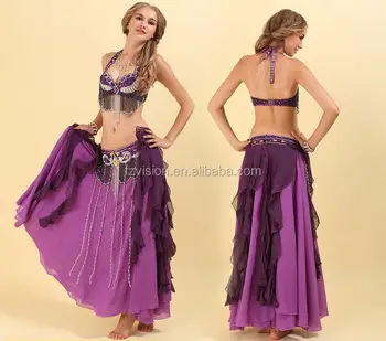 Adults Women Belly Dance Costumes Stage Skirt Top Pants Perform Lantin Outfits