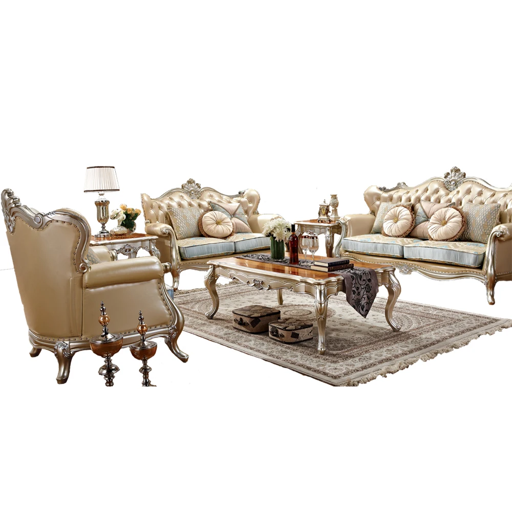 China genuine leather antique sofa set 