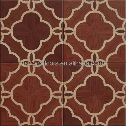 Flower Design Art Marquetry Wood Parquet Flooring