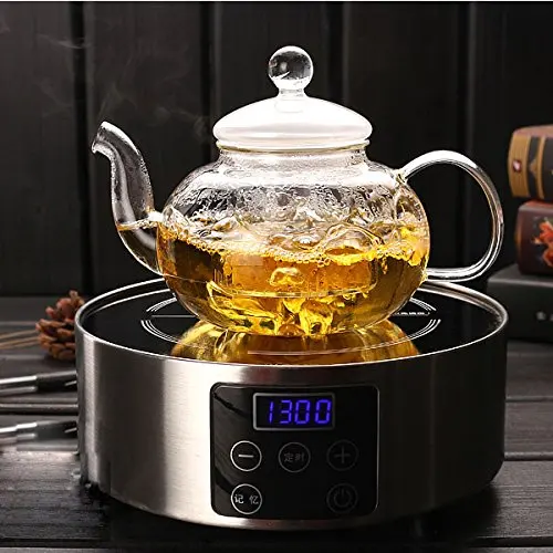 800ml Borosilicate Glass Teapot, Teapot with Glass Infuser, Tea Pot Can Be used on Stovetop (800ml/27oz)