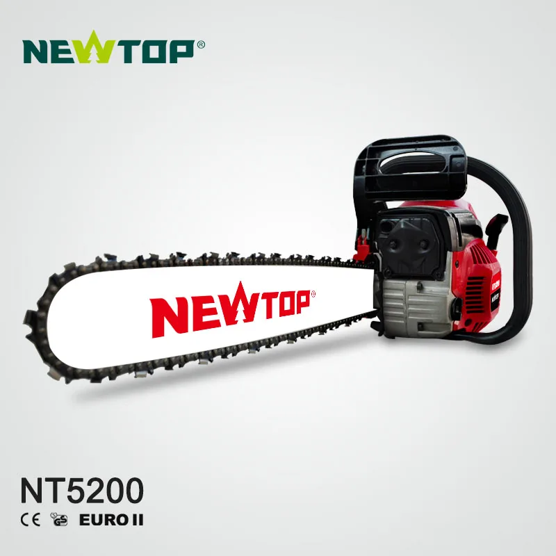 Newtop 2 stroke 5200 gasoline chain saw with easy starter 