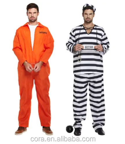 Adult Prison Jailbird Convict Mens Fancy Dress Stag Party Costume Outfit SALE