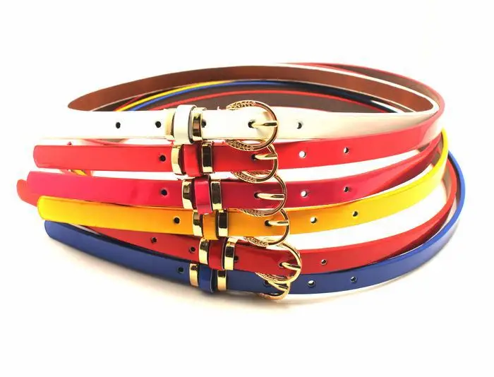 
 Handmade Band Lady Candy Color Thin Patent Leather Belt/Women Waist Strap  