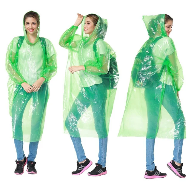 Cheap Wholesale Disposable PE Rain Poncho Rain Coat Raincoat