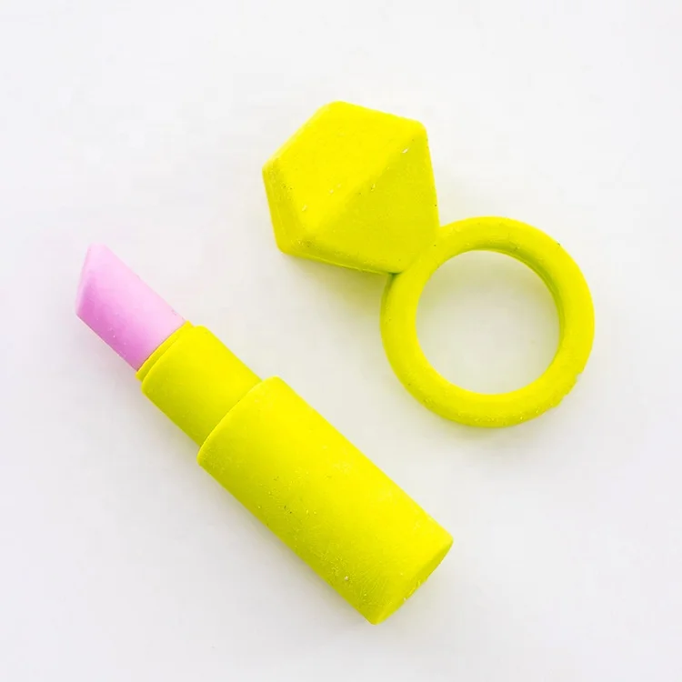 Модные женские Кольца помада солнцезащитные очки стационарный карандаш TRP ластик