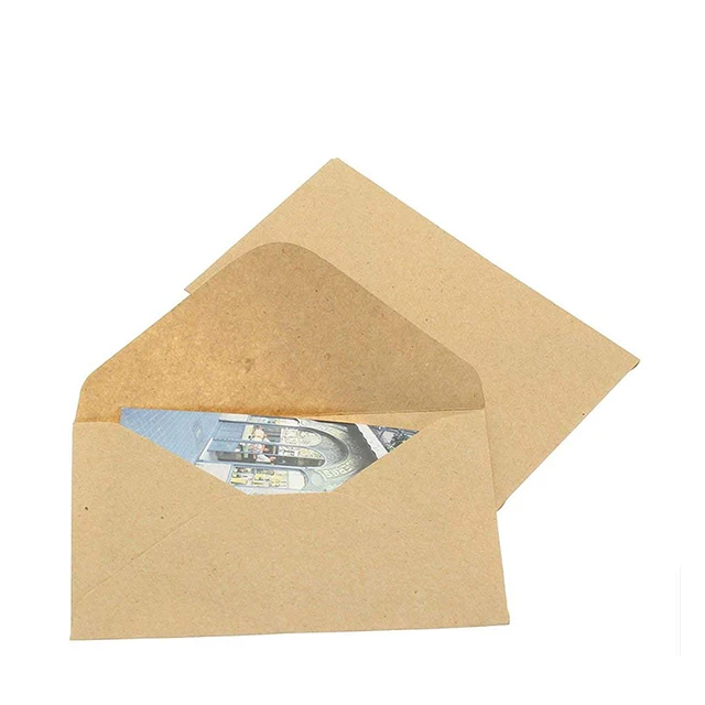 Индивидуальный размер и логотип, крафт-материал и Подарочный конверт, коричневый крафт-бумажный конверт