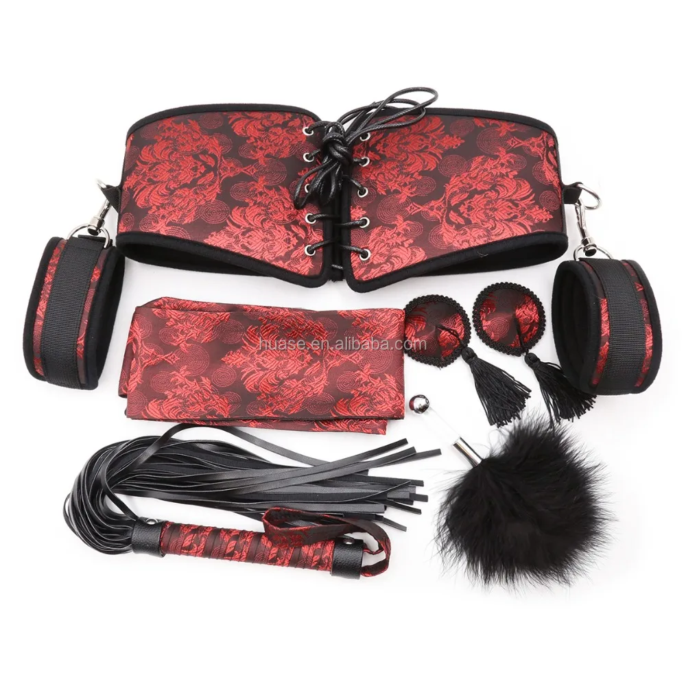 6-PIECE Sex Toy Adult Product Sexy Corset Restraint Kit for Women and Couples Restraint Kit