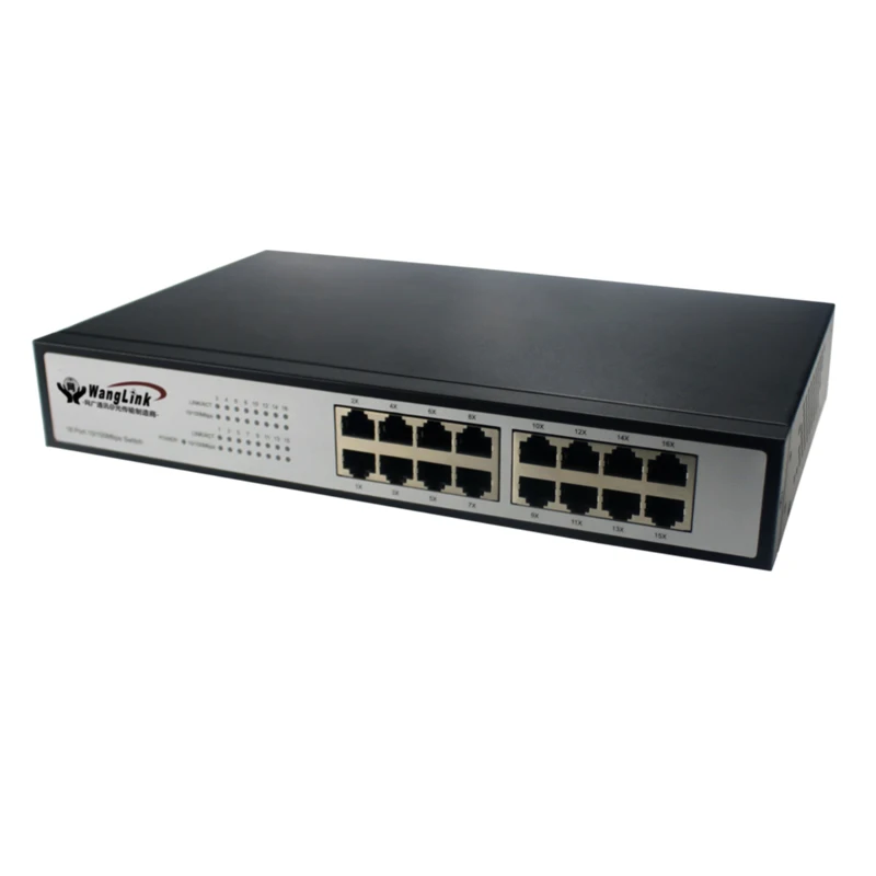 
Wanglink 10/100 Мбит/с, 16 портов, переключатель быстрой локальной сети, полный/полудуплексный интернет-коммутатор 