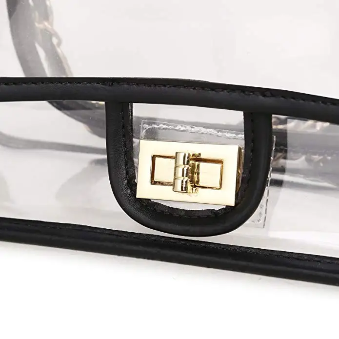 Прозрачный женский кошелек из ПВХ Сумка с поворотным замком квадратная сумка на плечо цепочкой