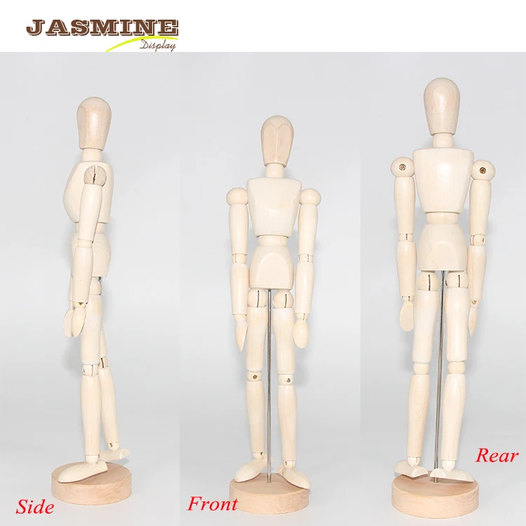 Adjustable 30cm Men's Wooden Manikin with Movable Limbs Ready-to-Ship Artist's Mannequin with Wig Stand for Adults