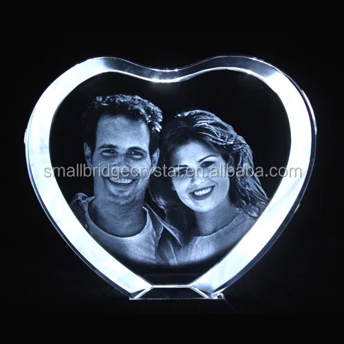 Heart shape 2D Crystal Photo Frame