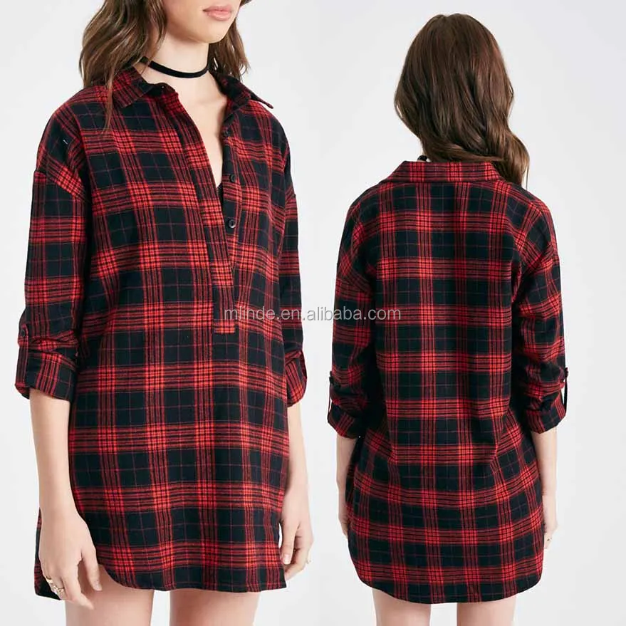 red black plaid tunic