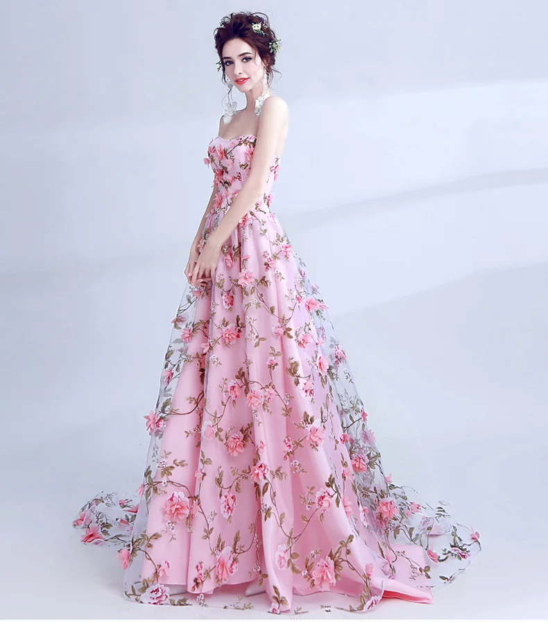 Длинные платья розового цвета