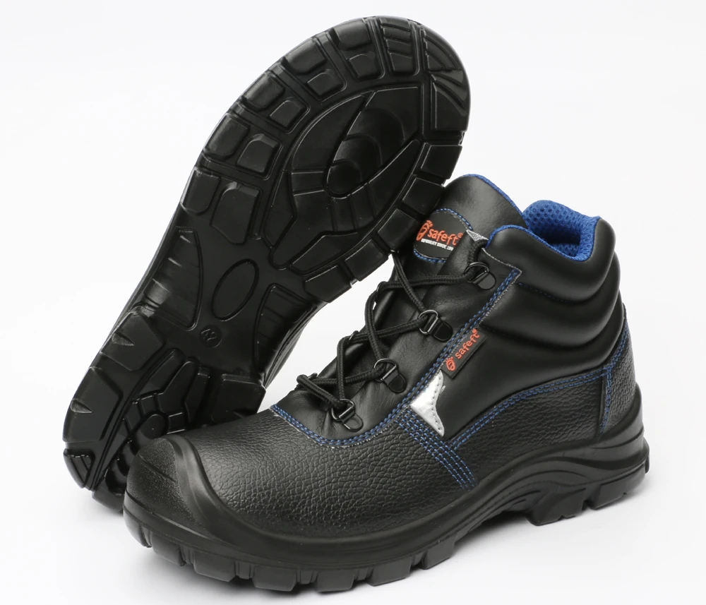 Black Color High Heel Acid Resistant Woodland Industrial Steel Toe Safety Shoes