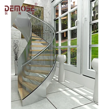 modern shop market plans staircase curved design for SS304/316 stairway