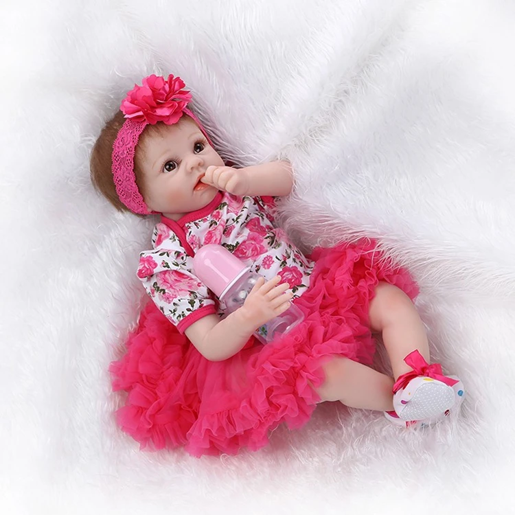 Reborn Baby Dolls 43cm Mode Vollsilikon Vinyl Bebe Realistic Princess Girl Puppe
