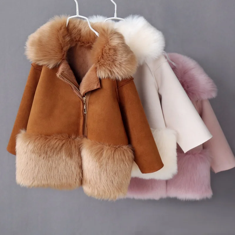 2018 Fashionable custom faux fox fur coat for kid