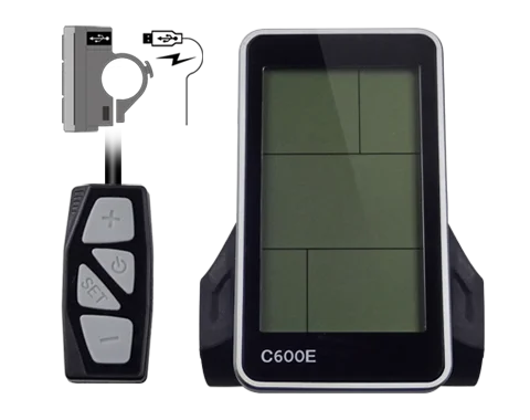 Bigstone E Bicycle LCD Display Replacement - Universal Waterproof Ebike Display for Electric Bicycles and Scooters