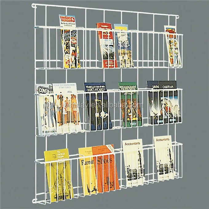 Metal Fixture Outdoor Brochure Holder Catalogue Shelf Magazine Display